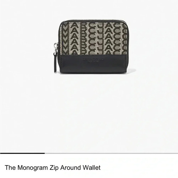 Marc Jacobs Black and Beige Monogram Wallet - Picture 1 of 6